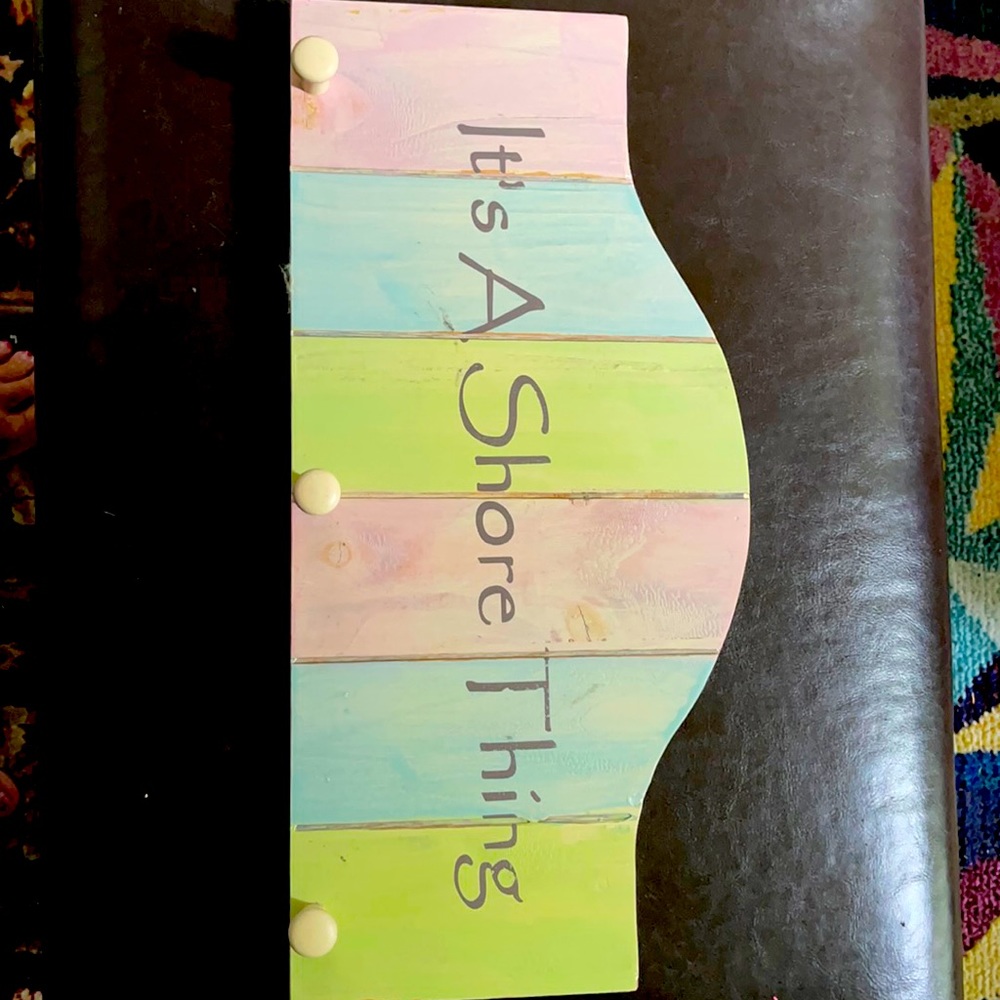 Beach fence sign for interior decorating.